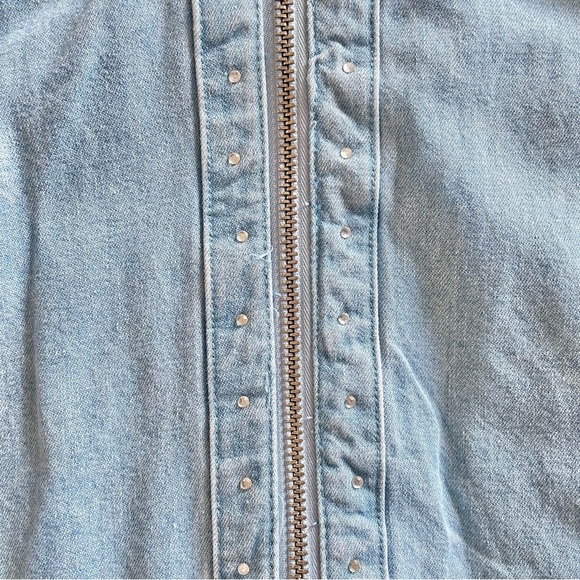 C.D. Daniels Denim Shirt Women’s 1X Blue Zip Up Rhinestone Pockets VTG Cottage - Picture 6 of 16
